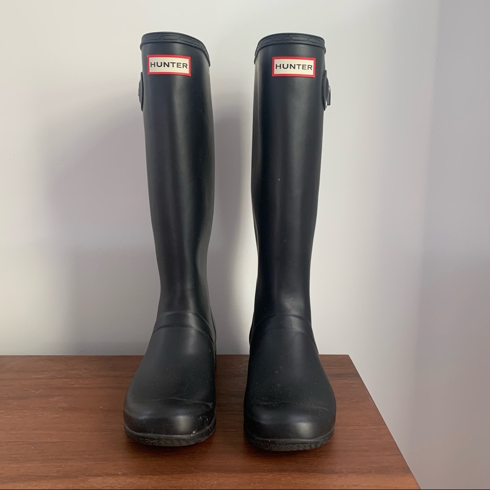 Hunter Tall Matte Black Rain boots